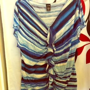 Rafaella blue striped blouse